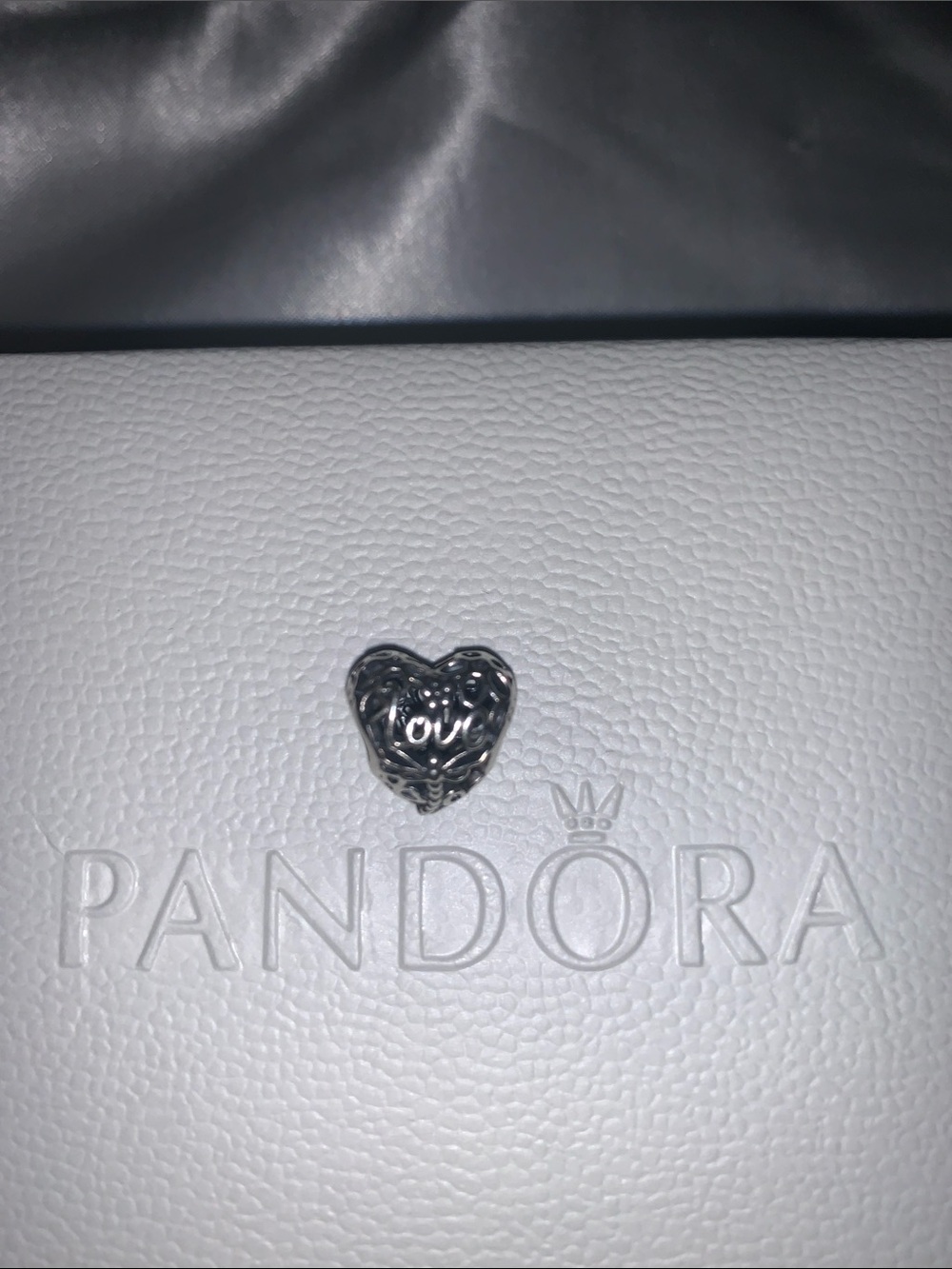 Pandora Silver Heart 'Love' Filigree Charm